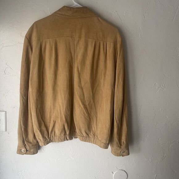 Scully Leatherwear Vintage 90s Size 44 XL Camel Tan Suede Western Bomber Jacket - Picture 6 of 10
